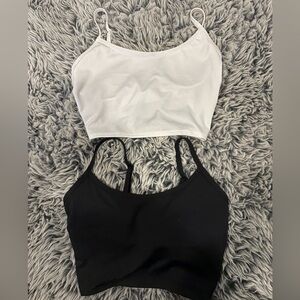 Women's V Pink Black and White padded sport bars Tops new with tags